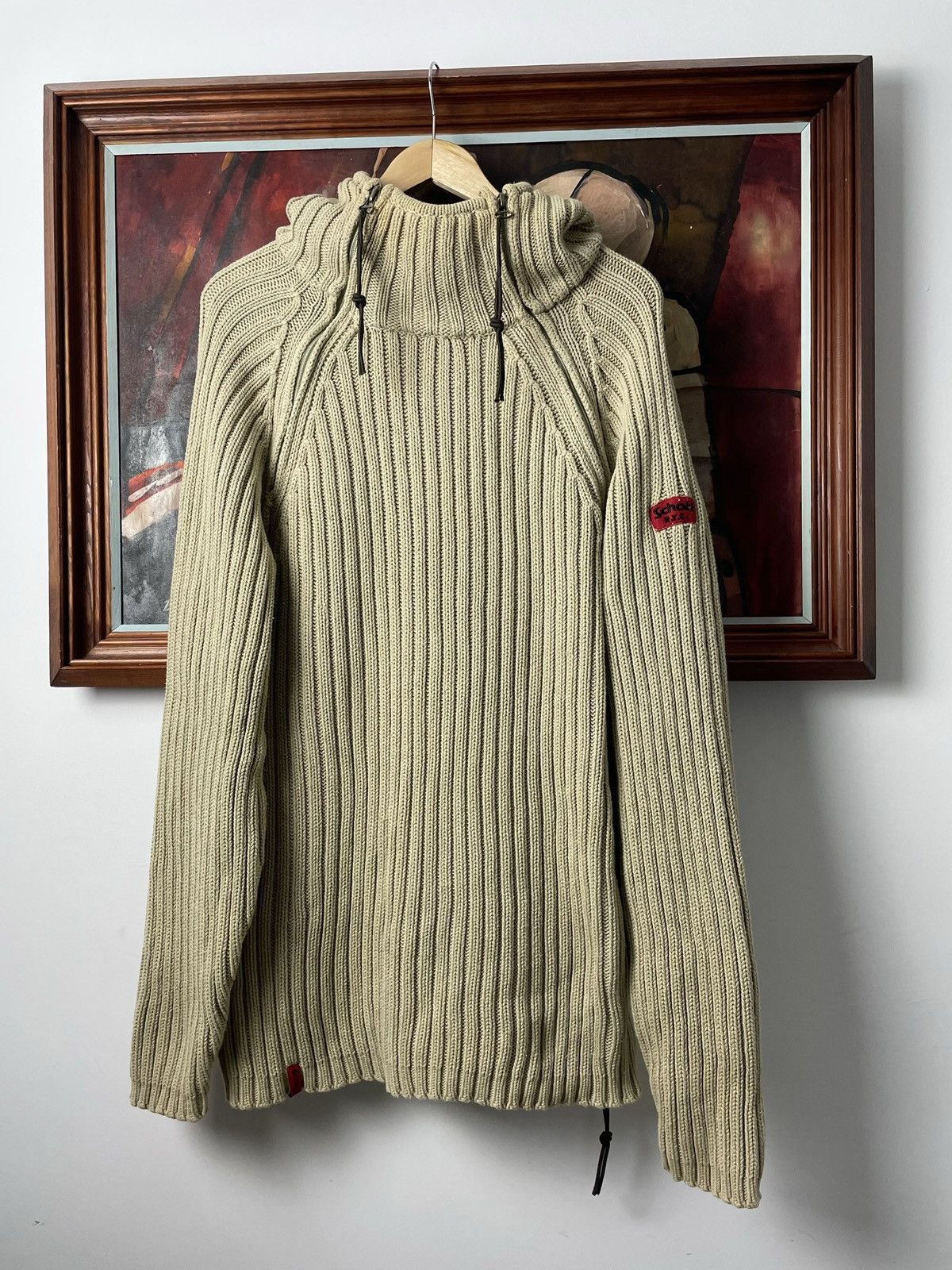 image of Vintage Schott Avant Garde Zips Sweater Knit Beige Japanese, Men's (Size XL)