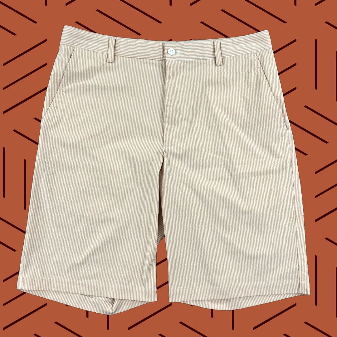 Footjoy FootJoy Shorts Mens Size 34 x 10" White Orange Striped Stretch Chino Khaki Golf Size US 34 / EU 50 - 1 Thumbnail