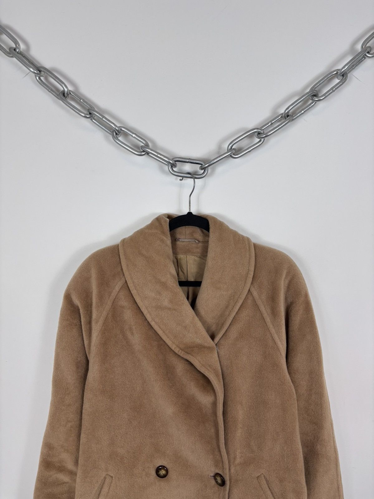 Max Mara Max Mara Women’s Camel Brown Wool Fur Oversized Icon Coat Size L / US 10 / IT 46 - 4 Thumbnail