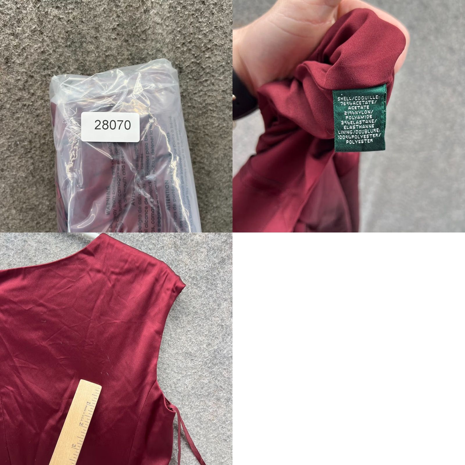 Ralph Lauren Lauren Ralph Lauren Dress Women 6 Red Wine Satin Pencil Shift Cocktail Party Size M / US 6-8 / IT 42-44 - 8 Thumbnail