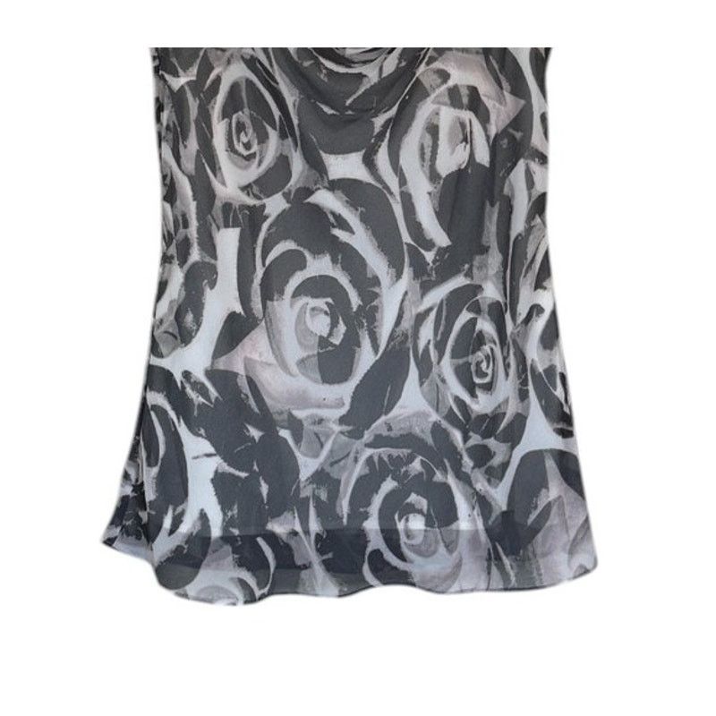 Banana Republic Banana Republic Blouse Women 6 Gray Cowl Neck Floral Office Size M / US 6-8 / IT 42-44 - 3 Thumbnail