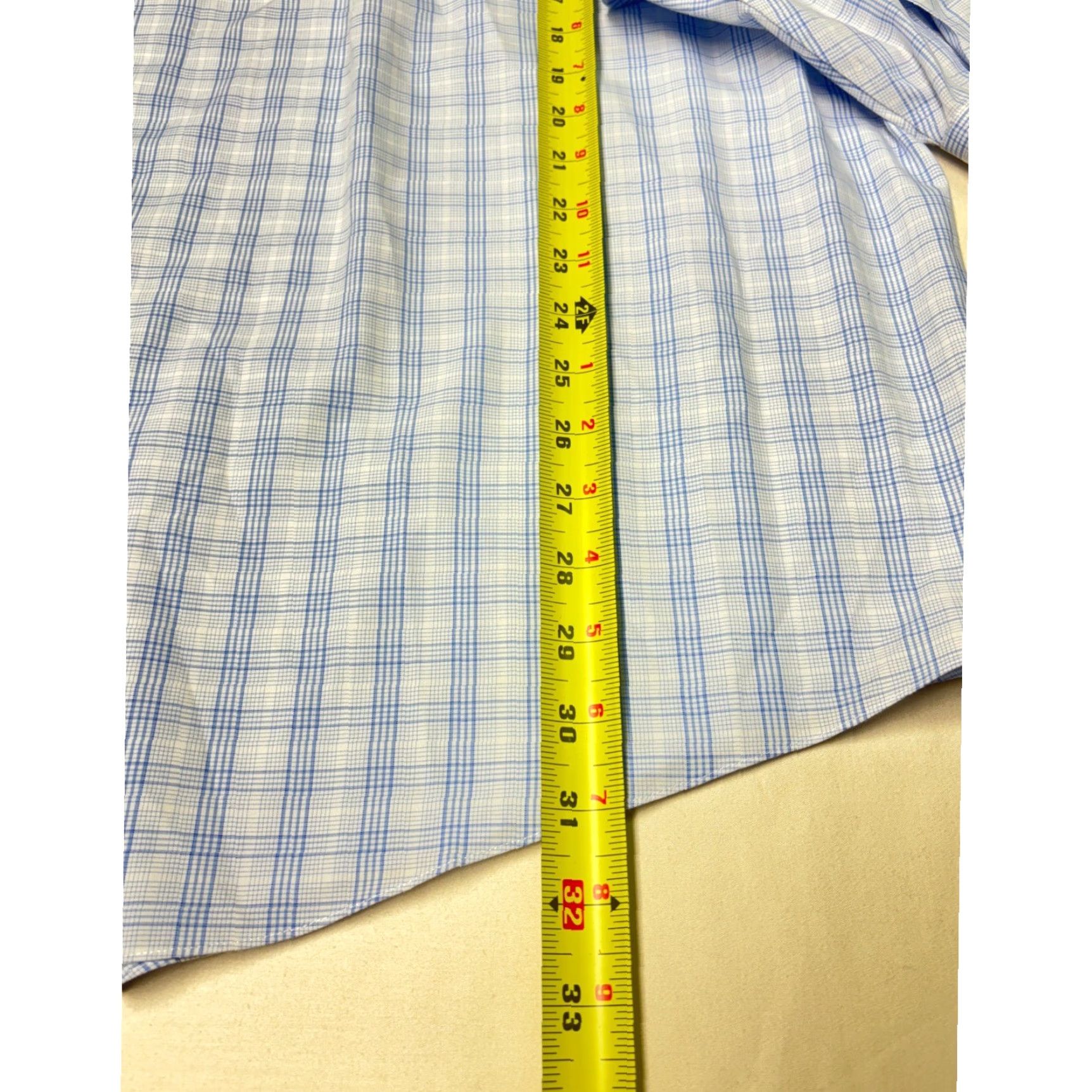 Brooks Brothers Brooks Brothers Mens Dress Shirt Plaid Non Iron Traditional Fit 17in Blue White Long Sleeve Barrel Cuff Pocket Collared Size 46R - 6 Thumbnail