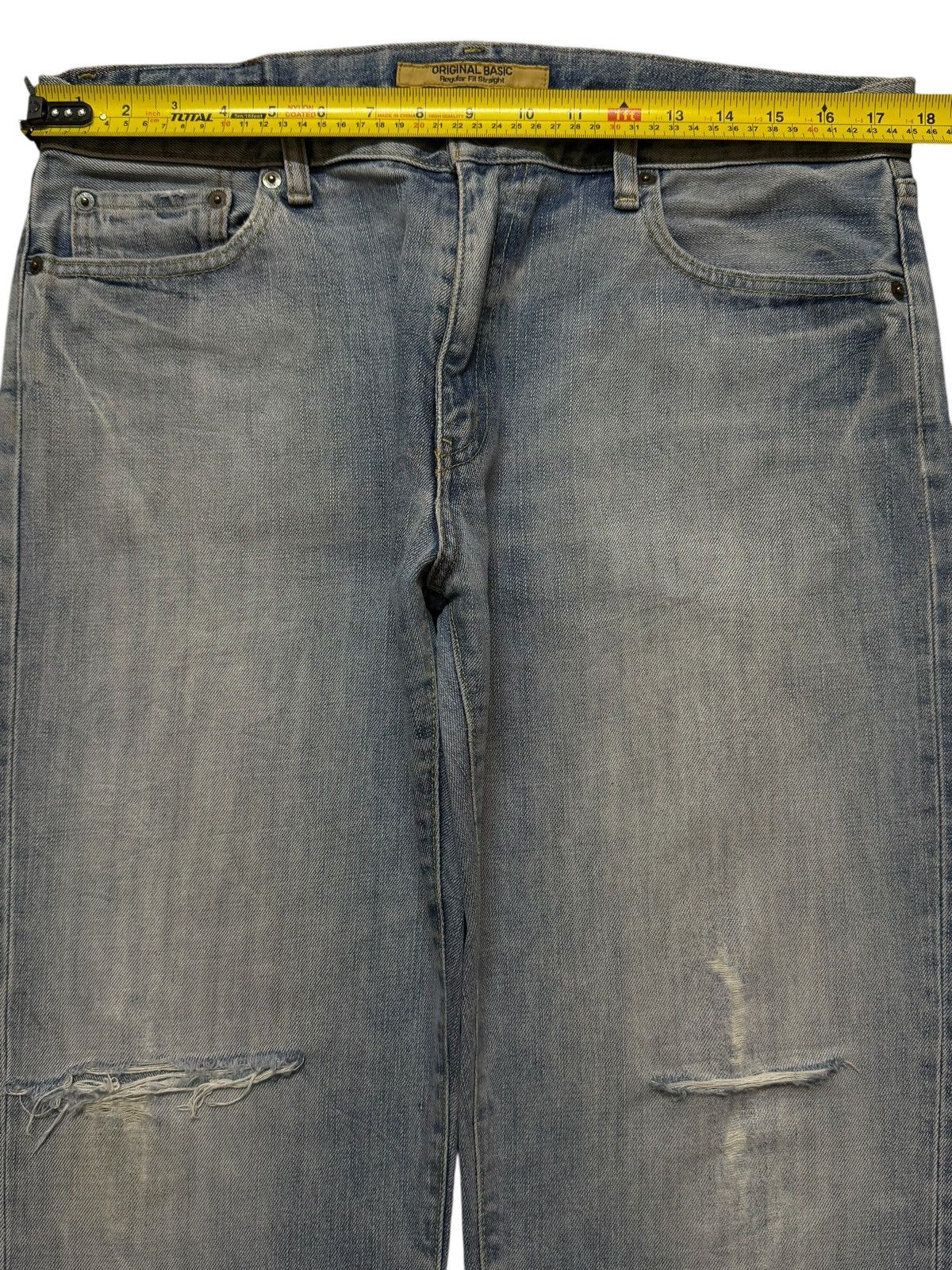 Uniqlo Vintage Y2K Japanese Uniqlo Blue Faded Distressed Wide Leg Size US 35 - 8 Thumbnail