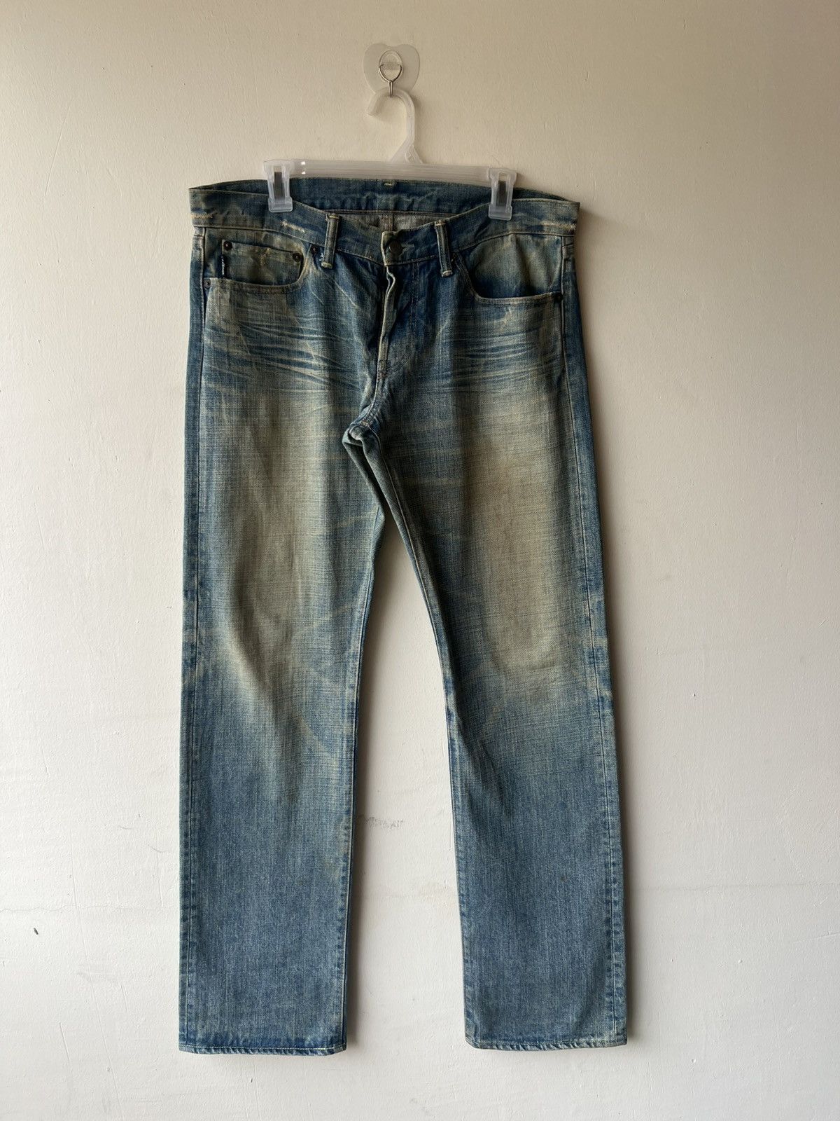 Eternal ETERNAL Japan Buttonfly Distressed Aging Mud Denim Jeans Size US 34 / EU 50 - 2 Thumbnail