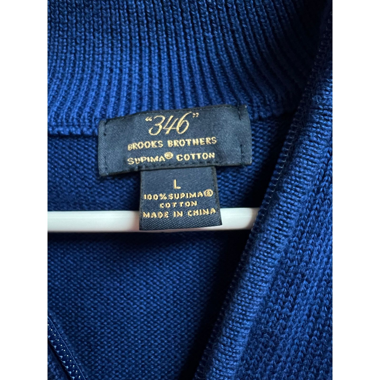 Brooks Brothers Brooks Brothers 346 Men's Quarter Zip Sweater Supima Cotton Size US L / EU 52-54 / 3 - 2 Thumbnail