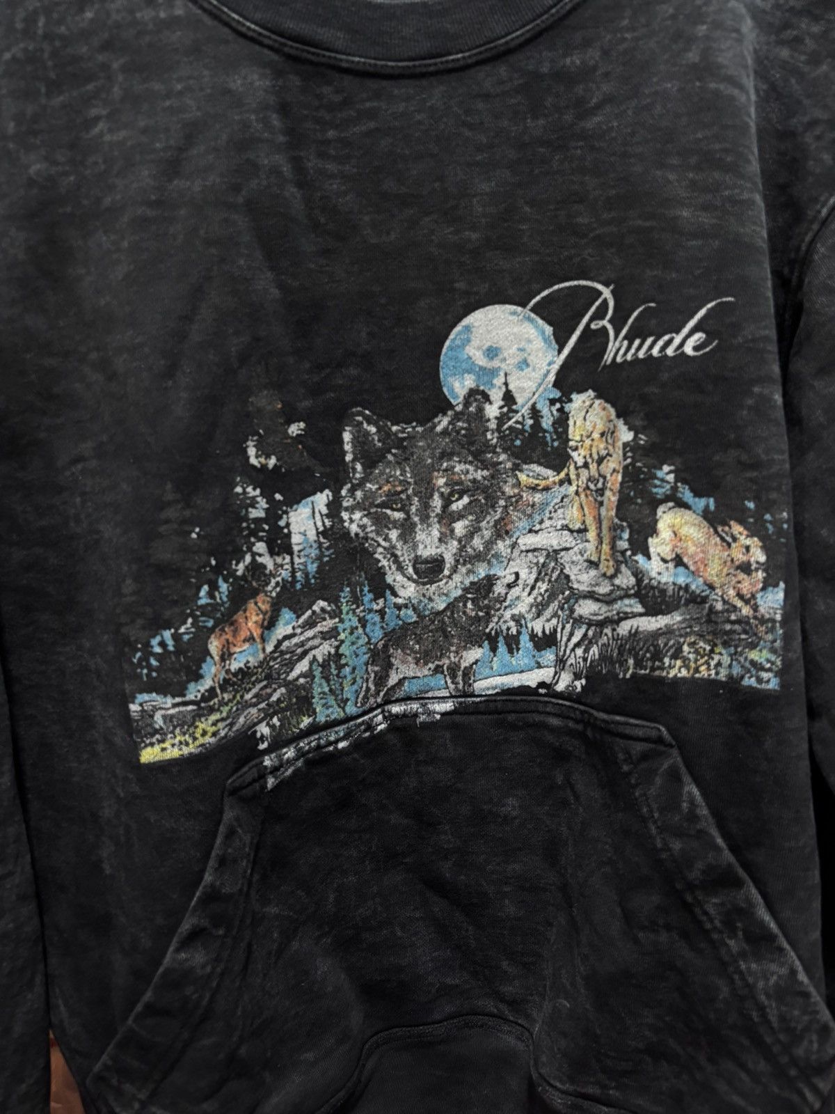 Rhude Rhude Wolf Crewneck Sweatshirt 'Black' Size US M / EU 48-50 / 2 - 2 Thumbnail