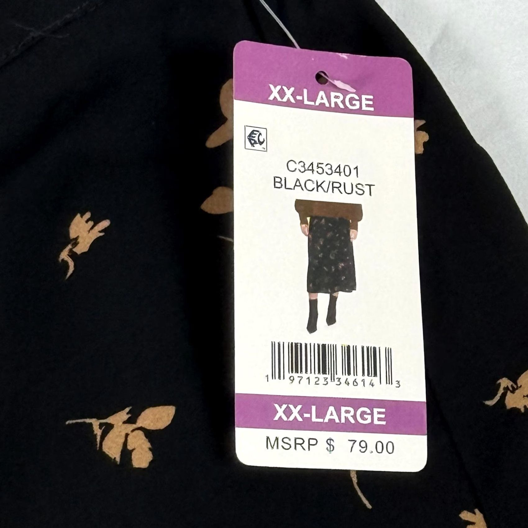 Vince Camuto Vince Camuto Midi Skirt 2XL Floral A-Line Elastic Waist Office Work Womens Size 40" / US 18 - 3 Thumbnail
