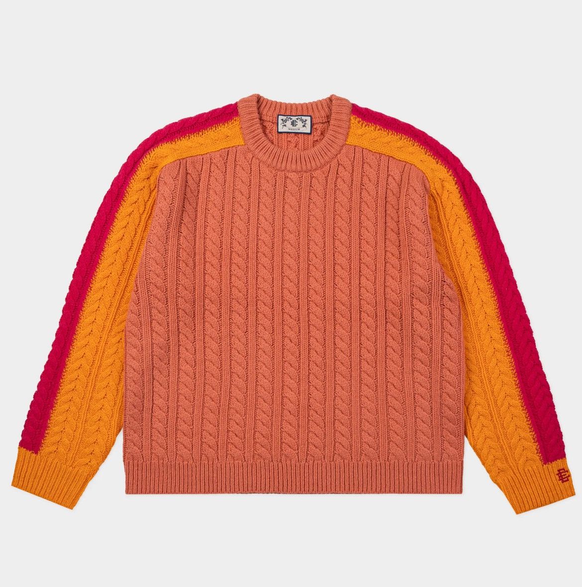 Eric Emanuel Eric Emanuel EE cable knit pink & magenta sweater large Size US L / EU 52-54 / 3 - 1 Thumbnail