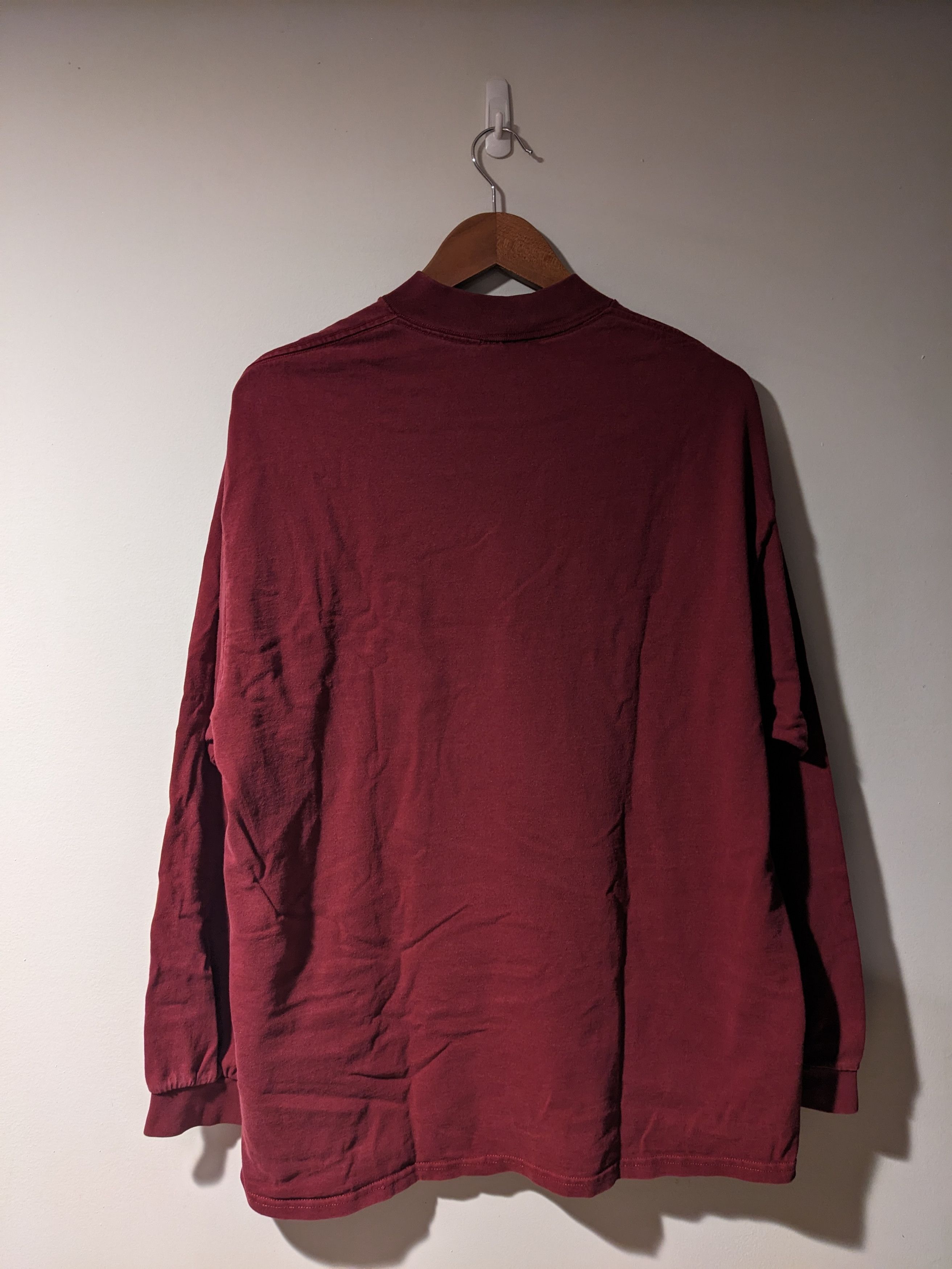 Nike × Vintage Vintage 90s Nike Swoosh Red X-Large Turtle Neck Long-Sleeve Size US XL / EU 56 / 4 - 5 Thumbnail