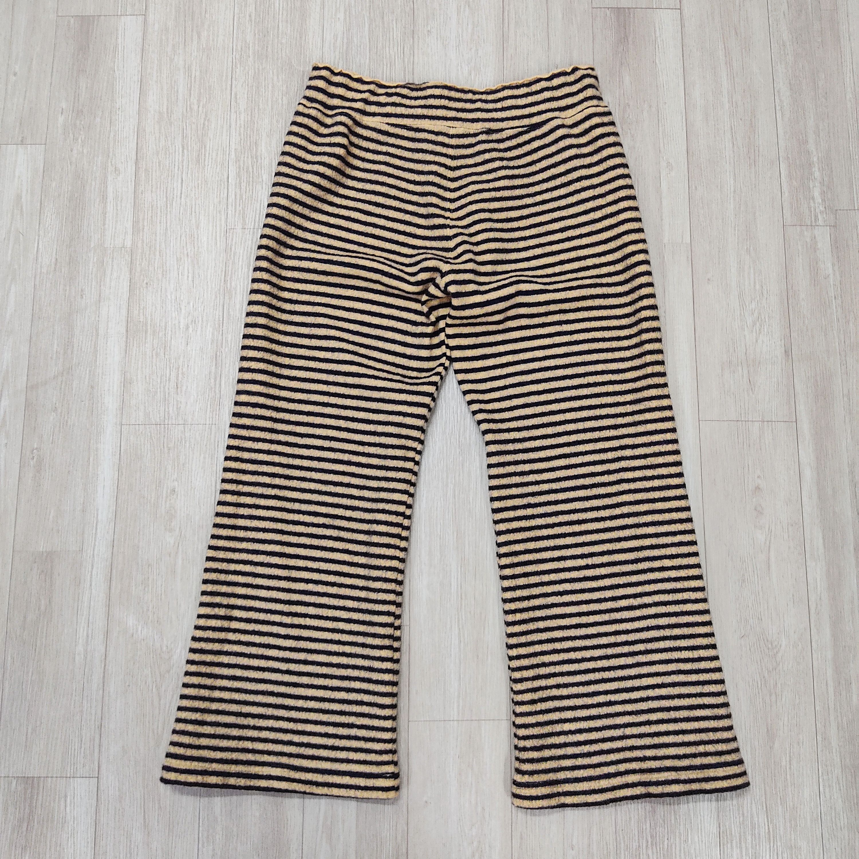 45rpm 45rpm Striped Fleece Wool Flare Cropped Pants Size 30" / US 8 / IT 44 - 8 Thumbnail