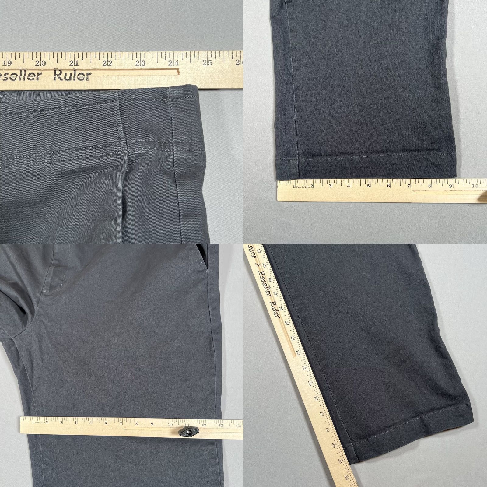 Vintage Dixxon D-Flexx Chino Pants Mens 46x32 Gray Stretch Flat Front Workwear Size US 30 / EU 46 - 8 Thumbnail