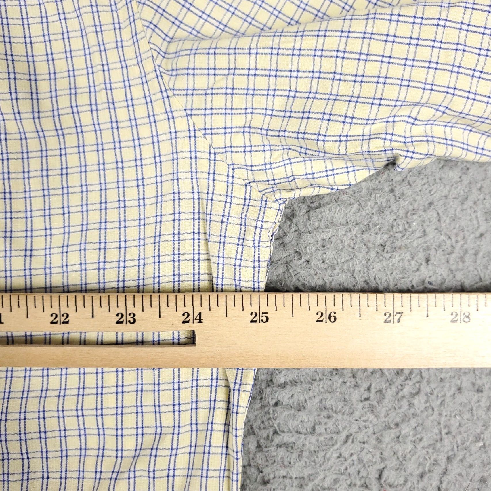 Nautica Nautica Dress Shirt Mens Size 16.5 Yellow Blue Plaid Long Sleeve Button-Up Regular Fit Size 42R - 6 Thumbnail