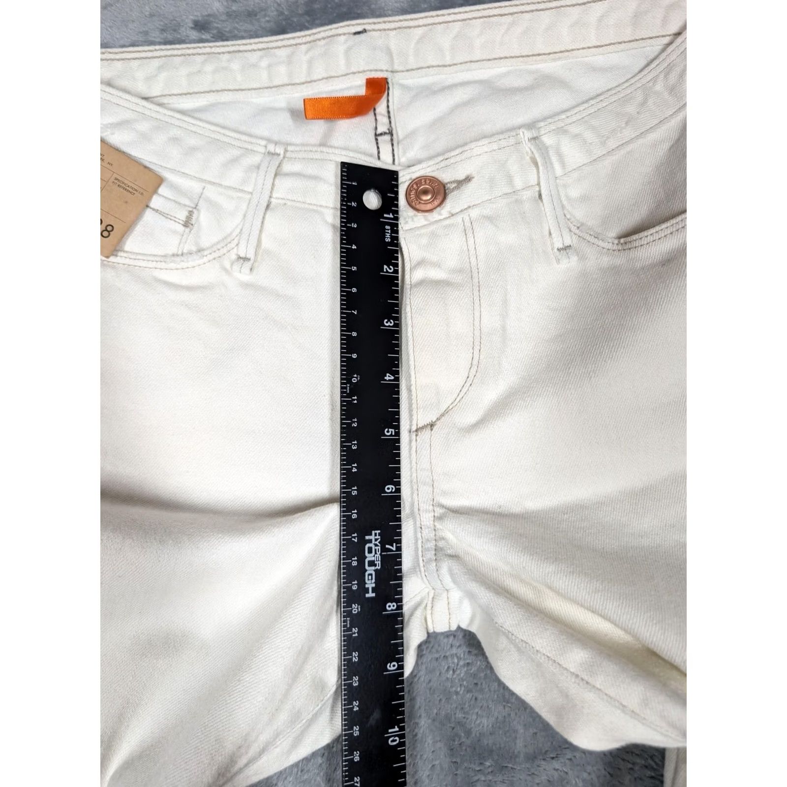 Vintage VINTAGE Earnest Sewn Jeans Womens 28 White Hampton Straight Leg Zip Fly 00s Size 28" / US 6 / IT 42 - 3 Thumbnail