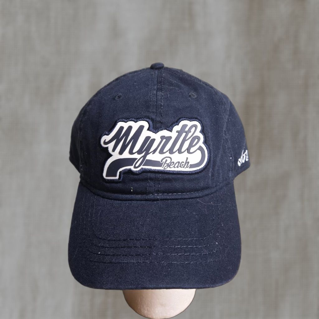 Vintage Blue Hat Cap Adjustable Unisex Adults Myrtle Beach SC Twill Football Baseball Cap Casu al - Adult Size Adjustable Blue Hat Size ONE SIZE - 1 Thumbnail