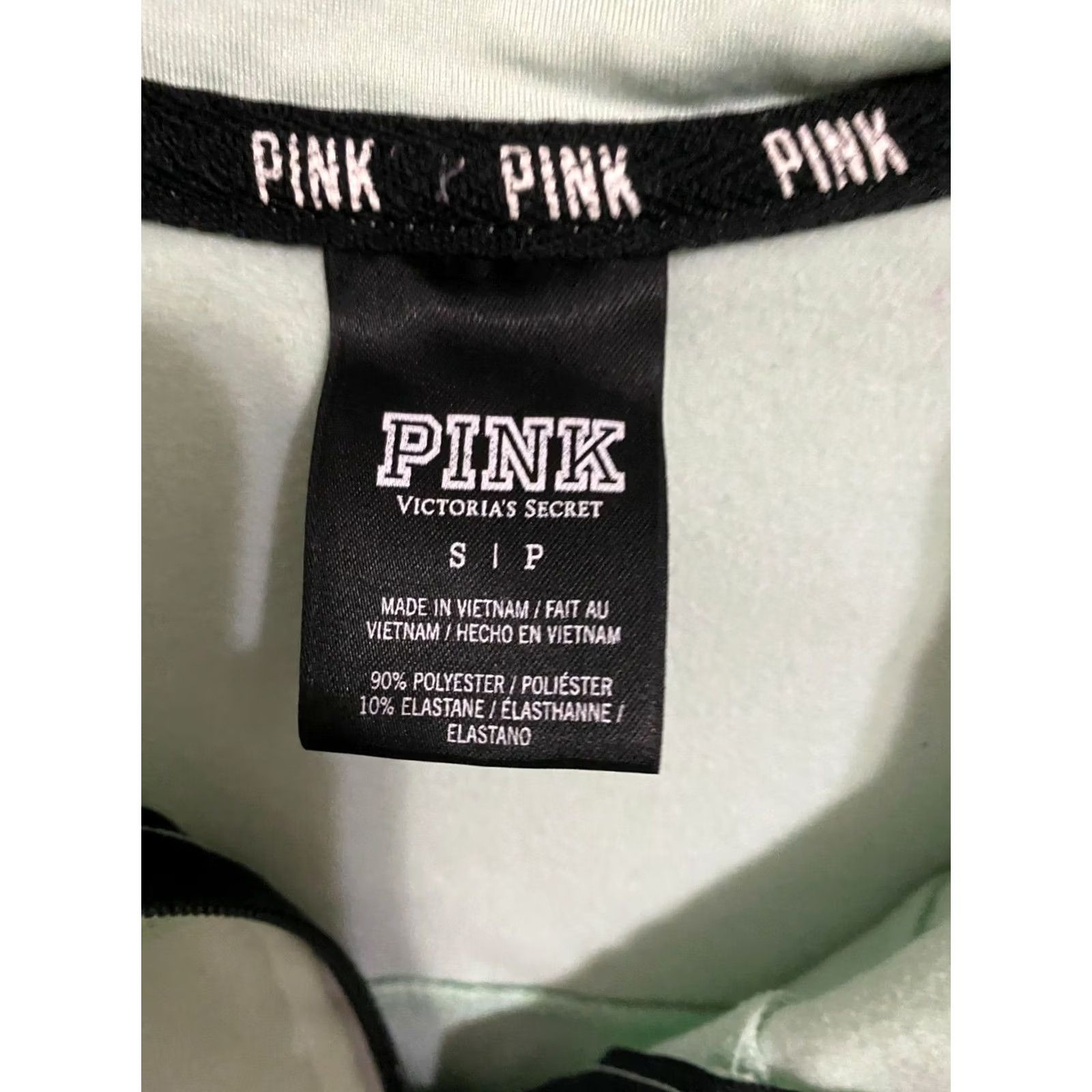Victoria's Secret Victoria's Secret PINK Women's 1/4 Zip Pullover Sweatshirt Small Light Green Size S / US 4 / IT 40 - 2 Thumbnail