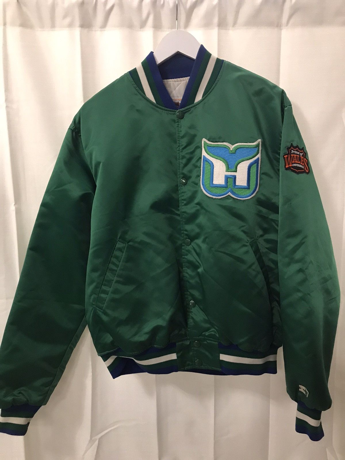 NHL × Starter × Vintage Rare Vintage 90s Hartford Whalers satin jacket Size US L / EU 52-54 / 3 - 1 Thumbnail