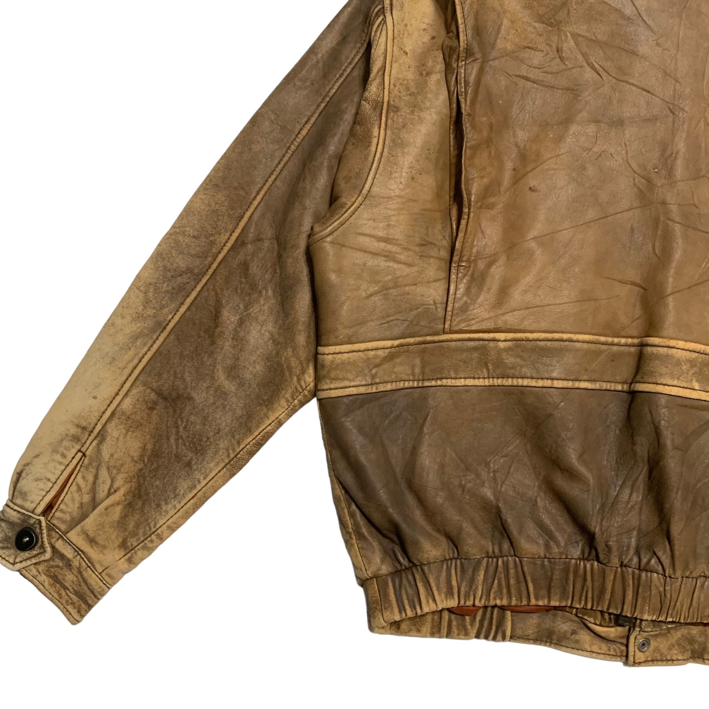 Vintage Vintage 80s US Armed Forces Flight Aviator Leather Jacket Size US L / EU 52-54 / 3 - 12 Thumbnail