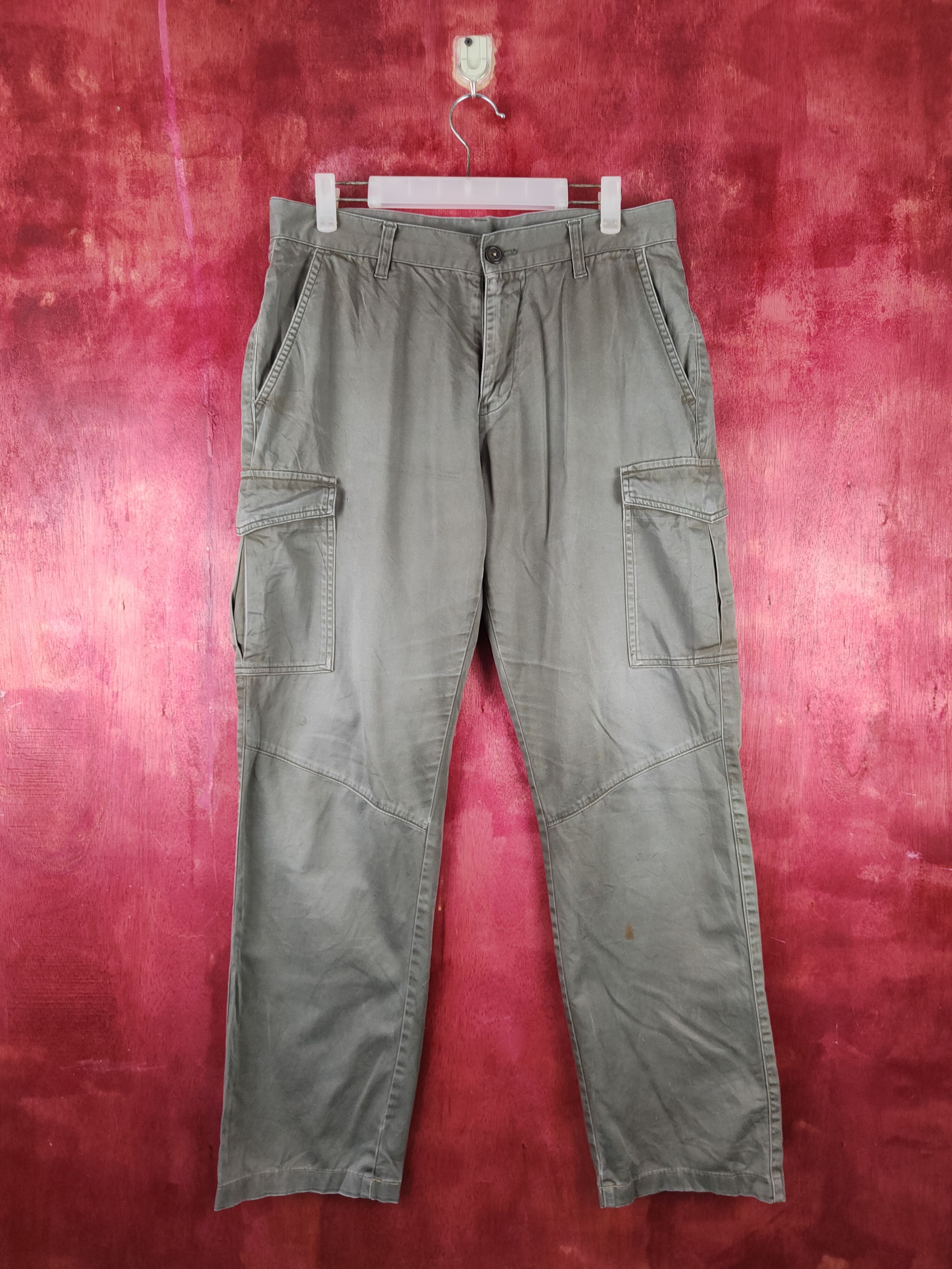 image of Vintage Japanese Olive Multipocket Faded Cargo Pants Ns001, Men's (Size 32)
