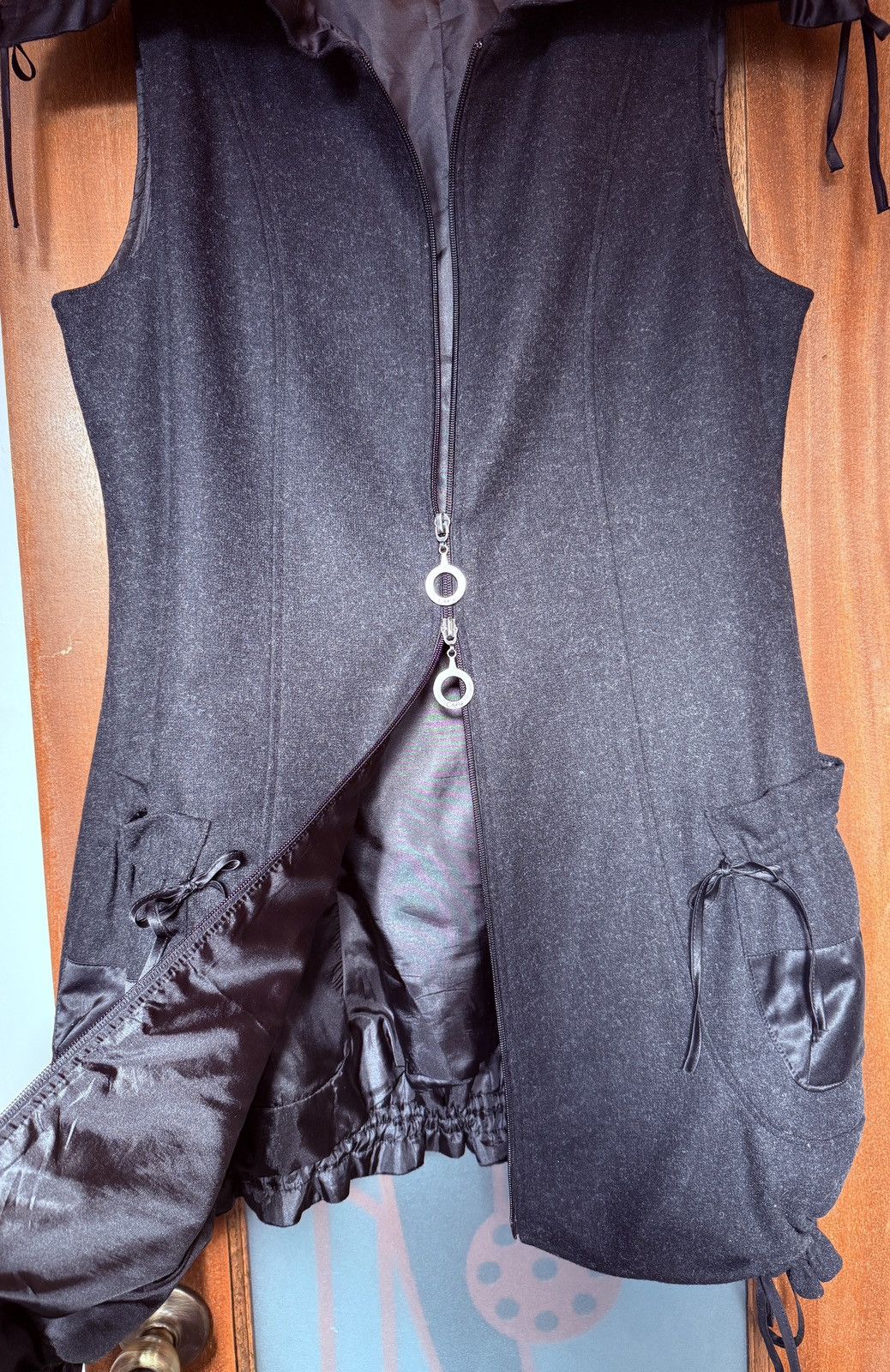 Other CoVelo Clothing Poppy Black Wool Sleeveless Jacket Vest Size L / US 10 / IT 46 - 7 Thumbnail