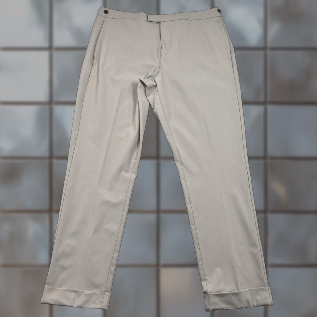 Rhone Rhone Pants Mens 36x29 Beige Stretch Chino Cuffed Straight Leg Performance Size US 36 / EU 52 - 1 Thumbnail
