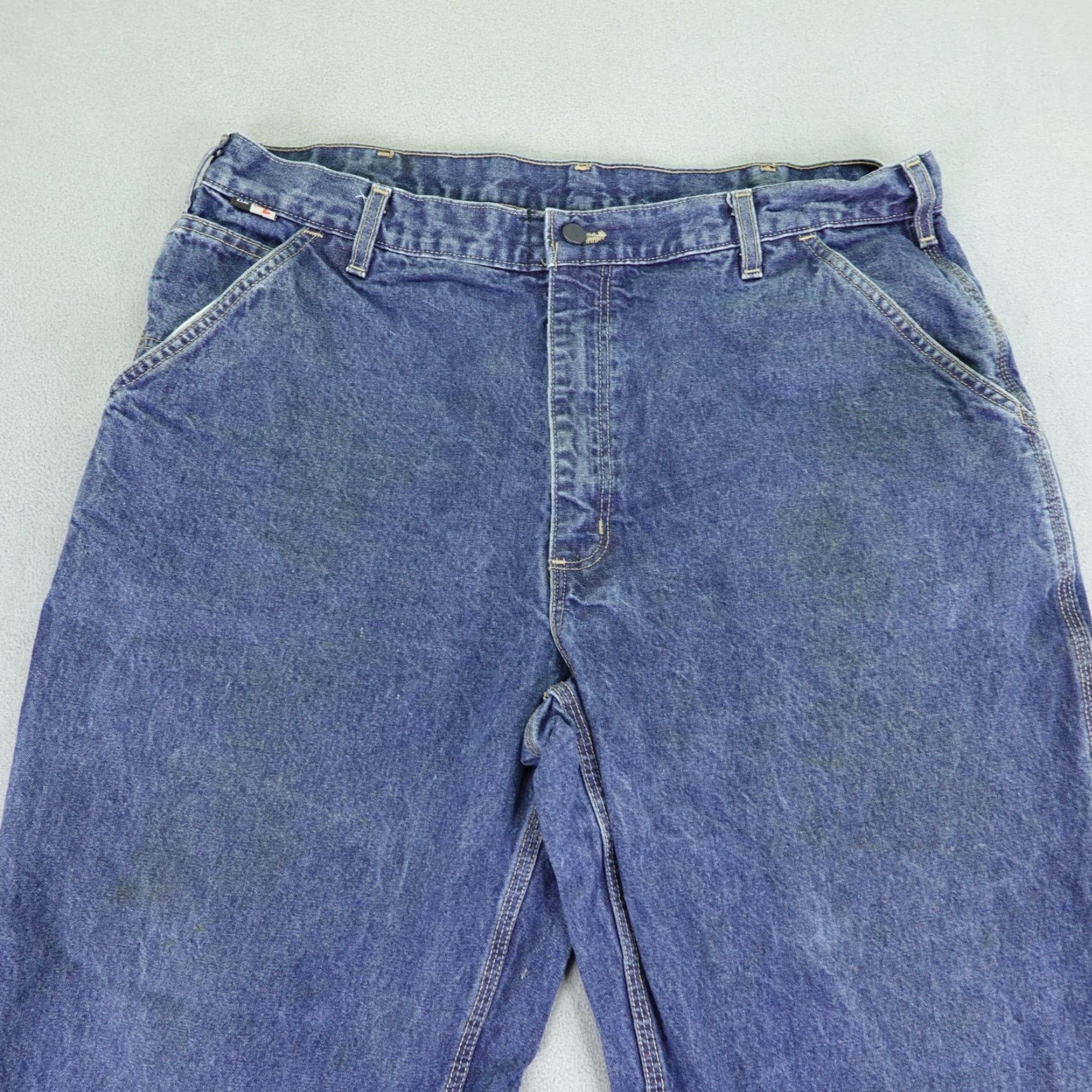 Carhartt VINTAGE Carhartt Jeans Men 40X30 Blue Denim Dungaree Flame Resistant Workwear Size US 38 / EU 54 - 2 Thumbnail