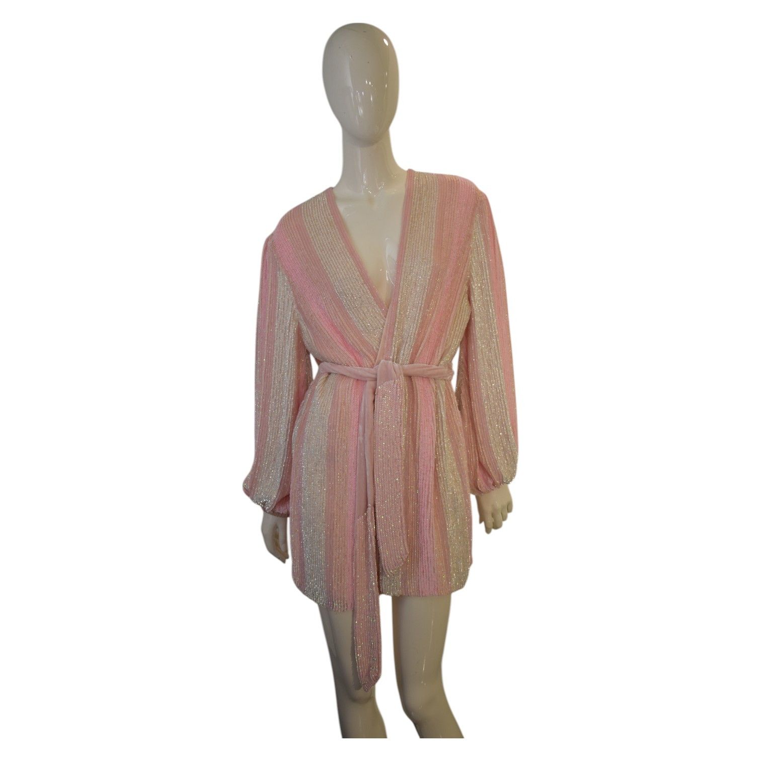 Retrofete Retrofete Gabrielle Robe Dress Fully Sequined Long Sleeve Size XS / US 0-2 / IT 36-38 - 5 Thumbnail