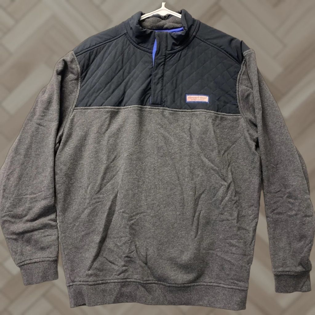 Vineyard Vines VINEYARD VINES Sweater Men Medium Gray Pullover Fleece 1/4 Zip Casual Logo Regular Fit Mens Size US M / EU 48-50 / 2 - 1 Thumbnail