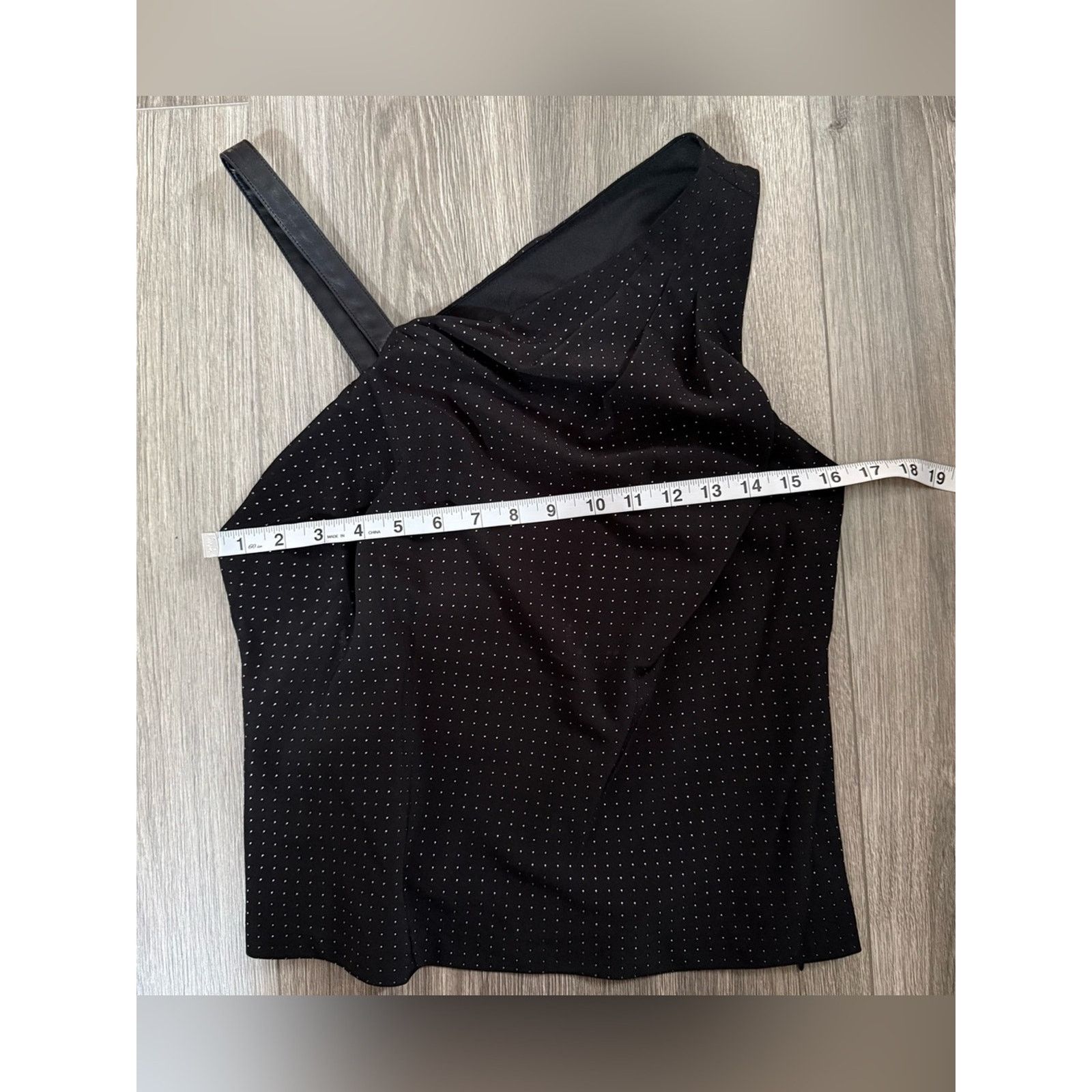 DKNY DKNY Black Studded Top with Faux Leather Strap Size Small Size S / US 4 / IT 40 - 6 Thumbnail