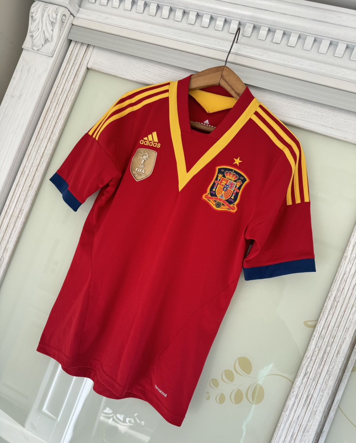 Adidas Spain 2013-2014 Home Soccer Jersey Football Kit Shirt Size US S / EU 44-46 / 1 - 3 Thumbnail