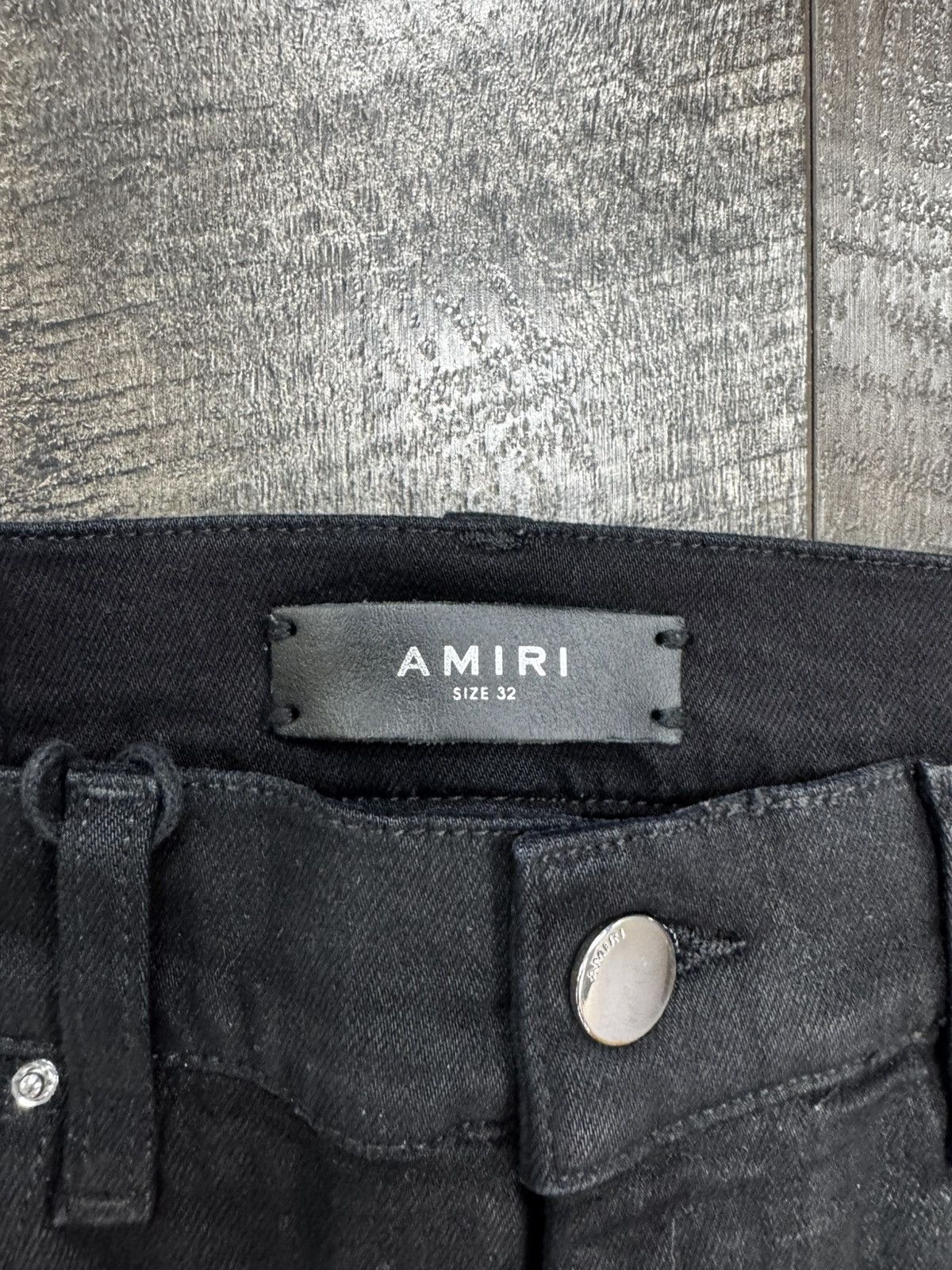 Amiri Waxed Distressed Skinny Jeans Size US 32 / EU 48 - 4 Thumbnail
