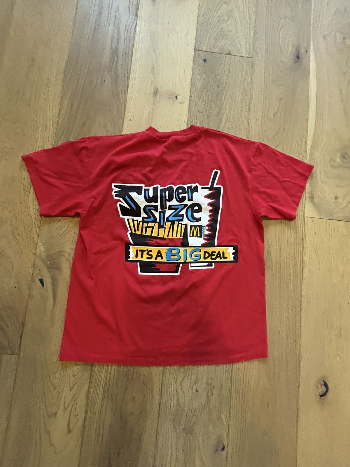Vintage RARE! Vintage 90s single stitch McDonald’s “super size” tee Size US L / EU 52-54 / 3 - 1 Thumbnail
