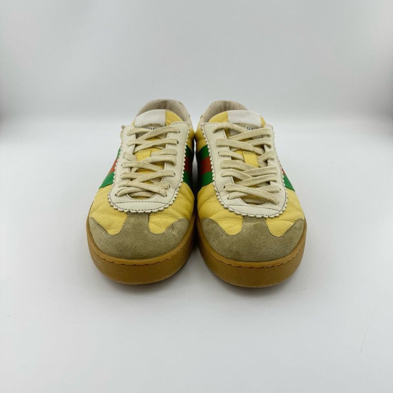 Gucci Gucci G74 Web Leather Lace-Up Sneakers Size US 9.5 / EU 42-43 - 2 Thumbnail