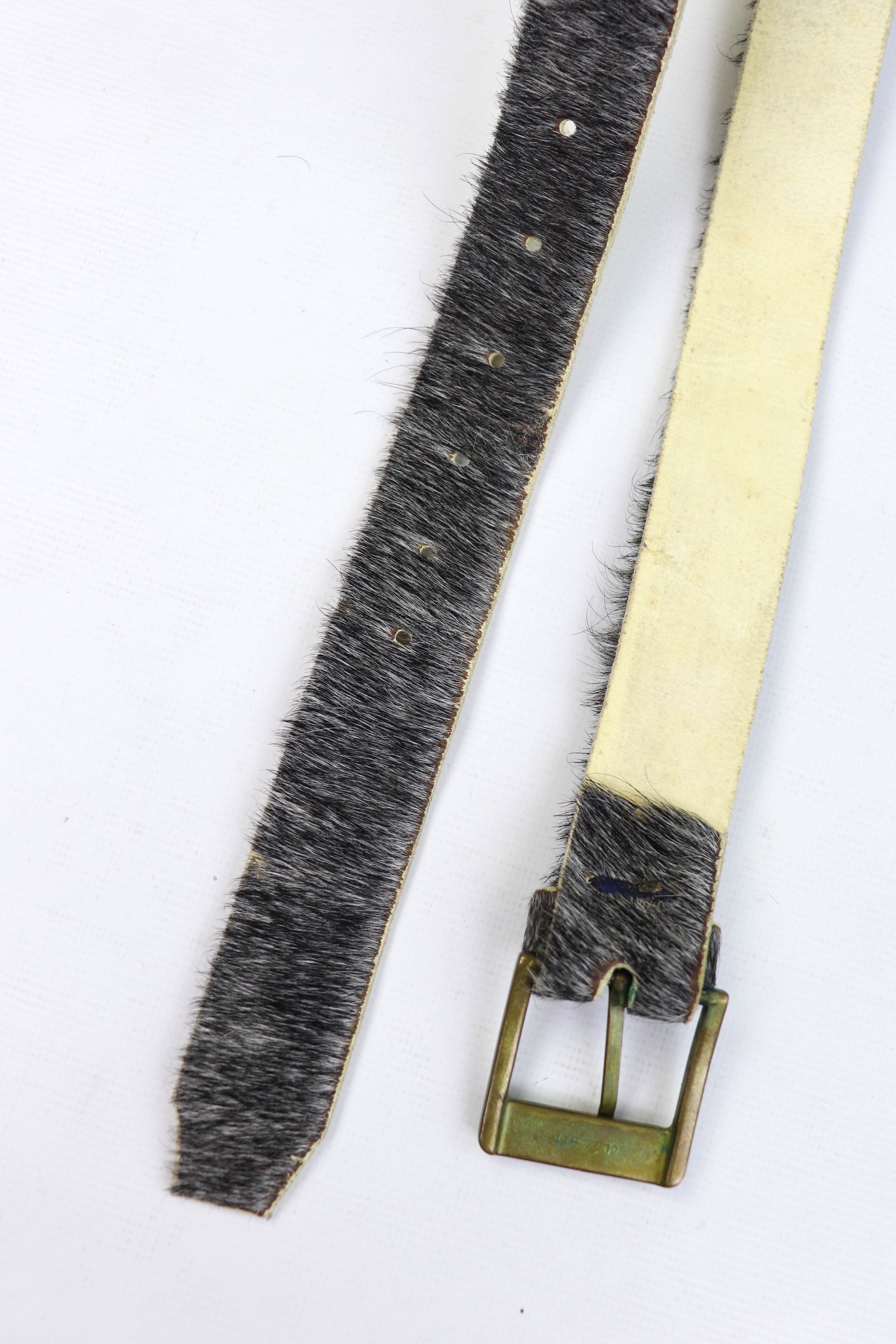 Vintage 90-00s Vintage Gray Fur Belt Size fits 28-32 max Size ONE SIZE - 7 Thumbnail
