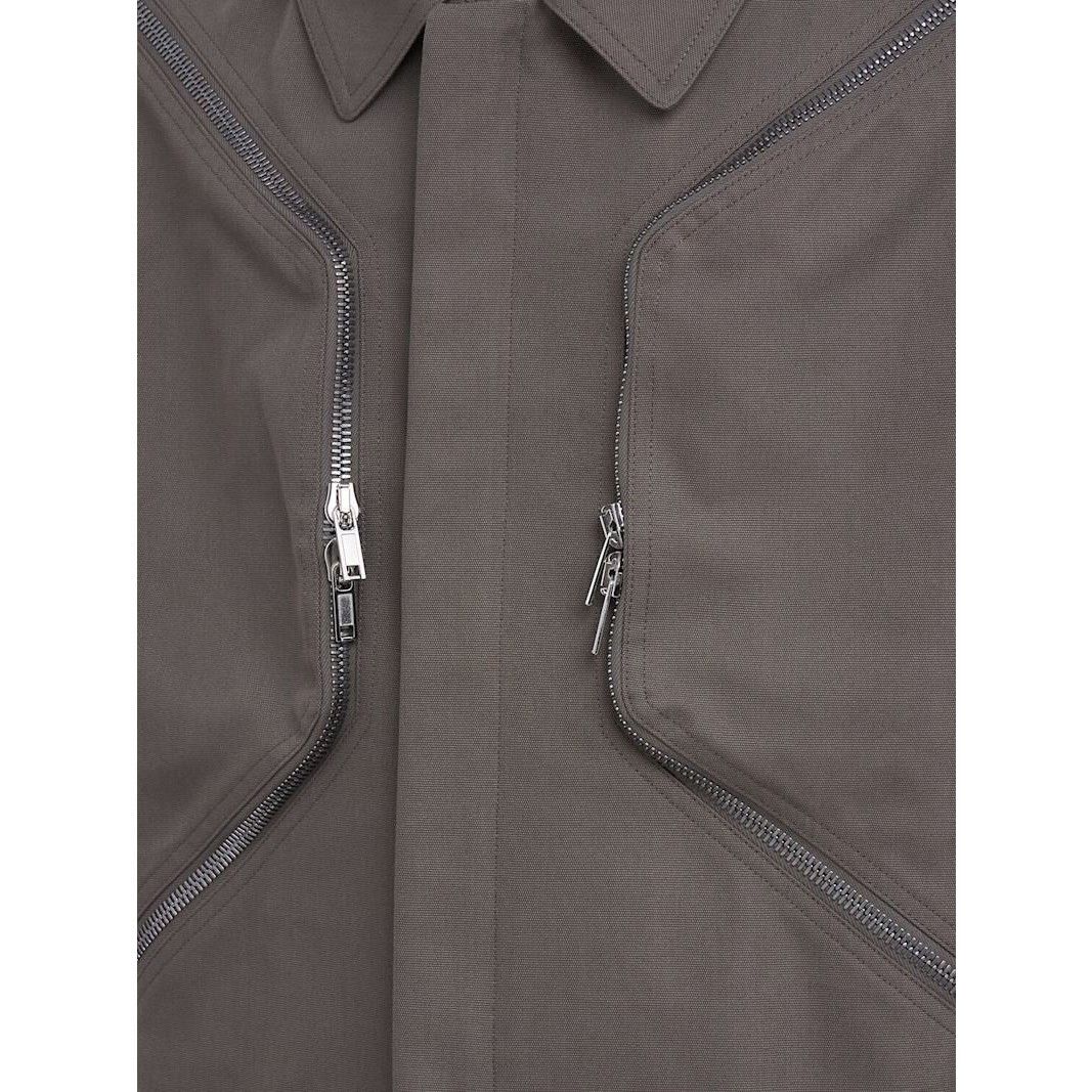 Rick Owens RICK OWENS Heizer Mac Dust Gray Cotton Blend Short Jacket Ne Size US M / EU 48-50 / 2 - 2 Thumbnail