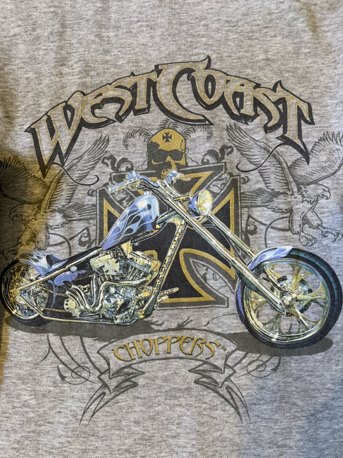 West Coast Choppers West Coast Choppers Skull Trashed Vintage Hoodie Size US XXL / EU 58 / 5 - 5 Thumbnail