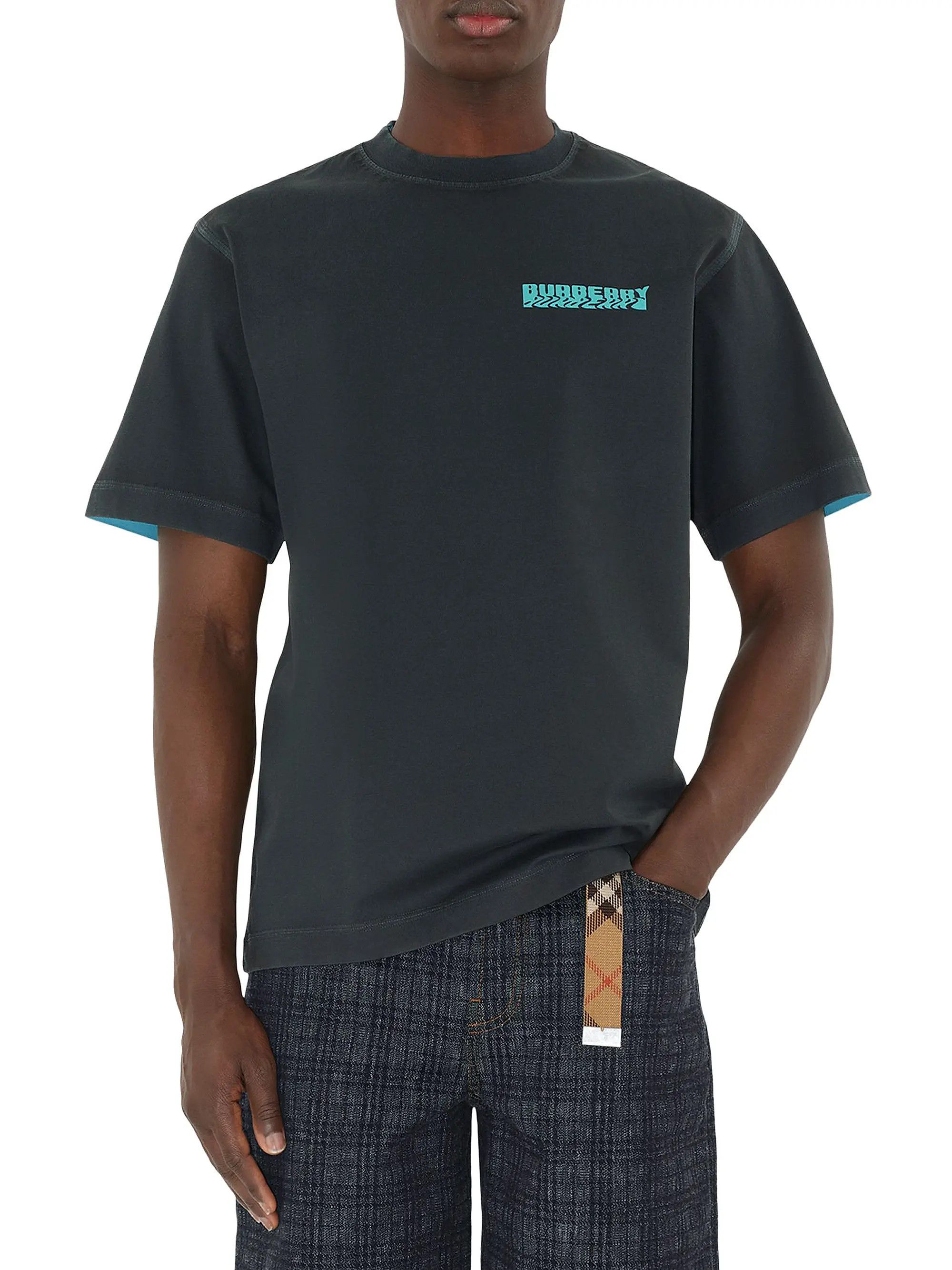 Burberry os11x0326 Ryan Relaxed Fit Cotton T-Shirt in Black Size US XL / EU 56 / 4 - 3 Thumbnail