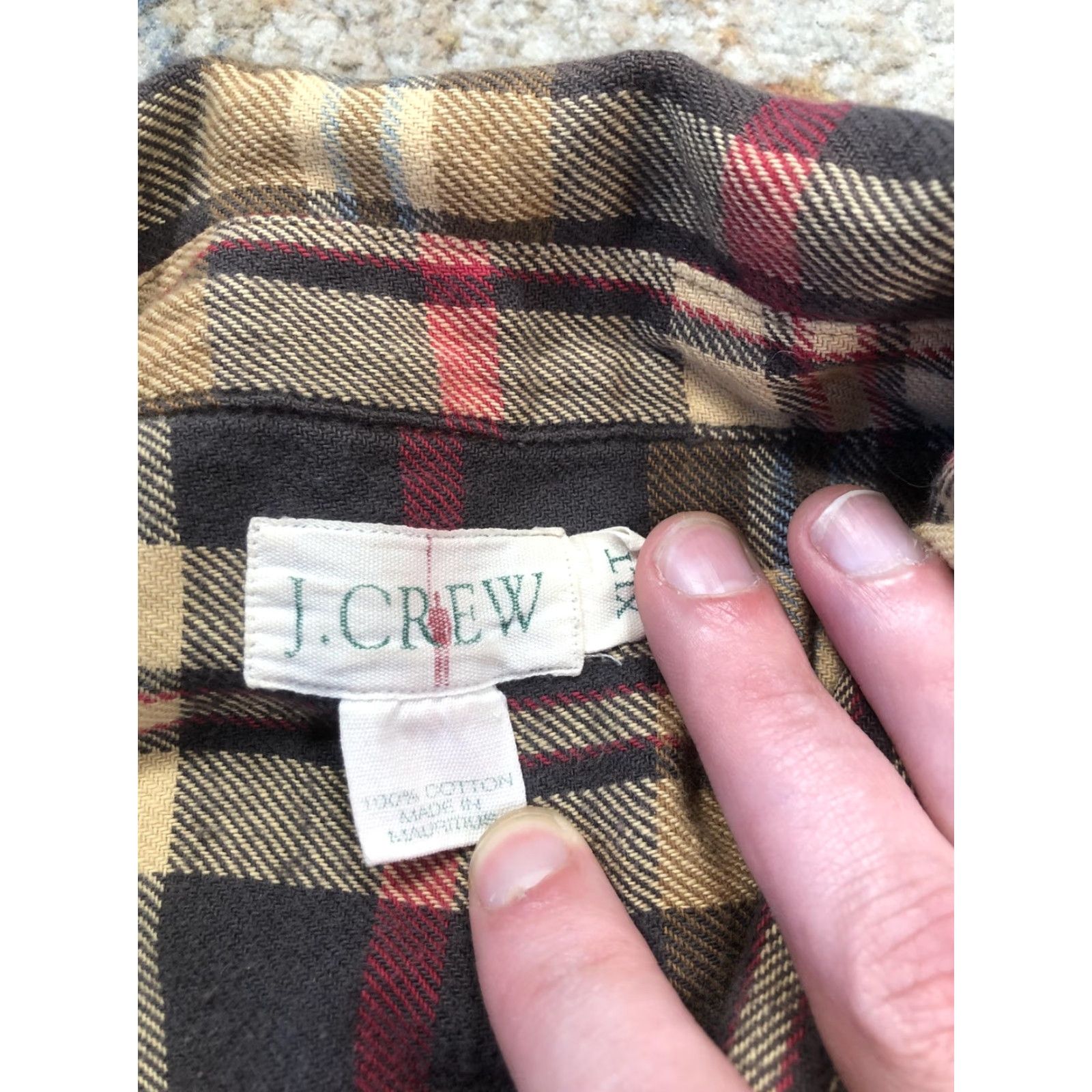 J.Crew J.Crew Oarsman Shirt Womens L Multicolor Plaid Cropped Flannel Zip Front Shacket Size L / US 10 / IT 46 - 7 Thumbnail