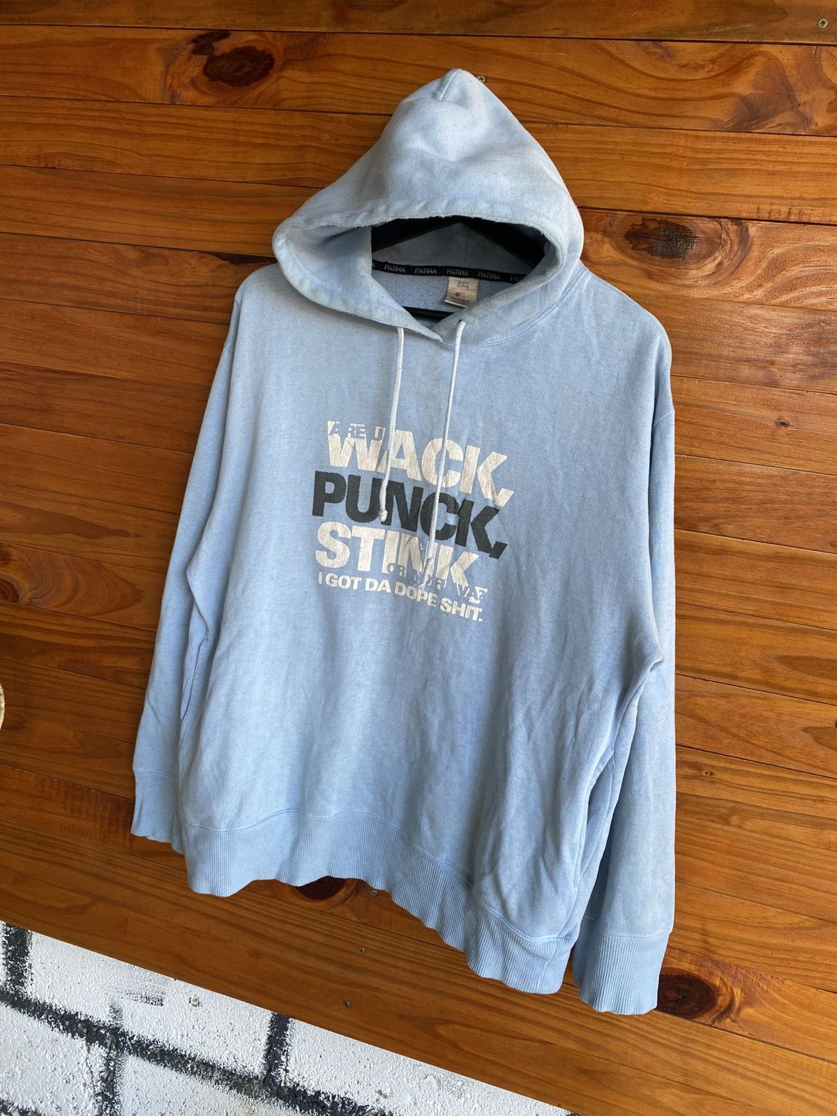 Vintage Vintage Patina Graphic Hoodie Sky Blue Streetwear Sweatshirt Size US L / EU 52-54 / 3 - 4 Thumbnail