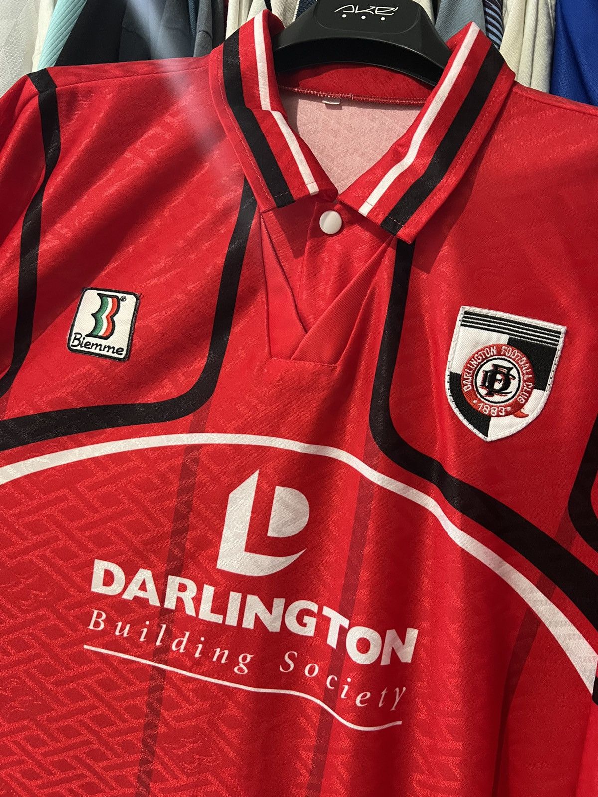 Vintage 1998/1999 BIEMME DARLINGTON AWAY FOOTBALL LONG SLEEVE SHIRT Size US L / EU 52-54 / 3 - 3 Thumbnail