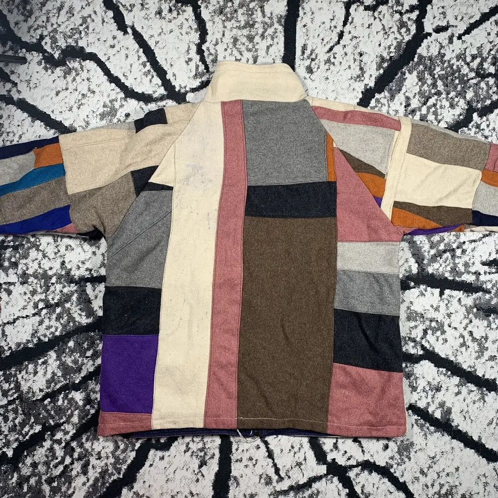 Japanese Brand × Vintage Vintage Patchwork Wool Coat Avant Garde Style Jacket Size L / US 10 / IT 46 - 6 Thumbnail