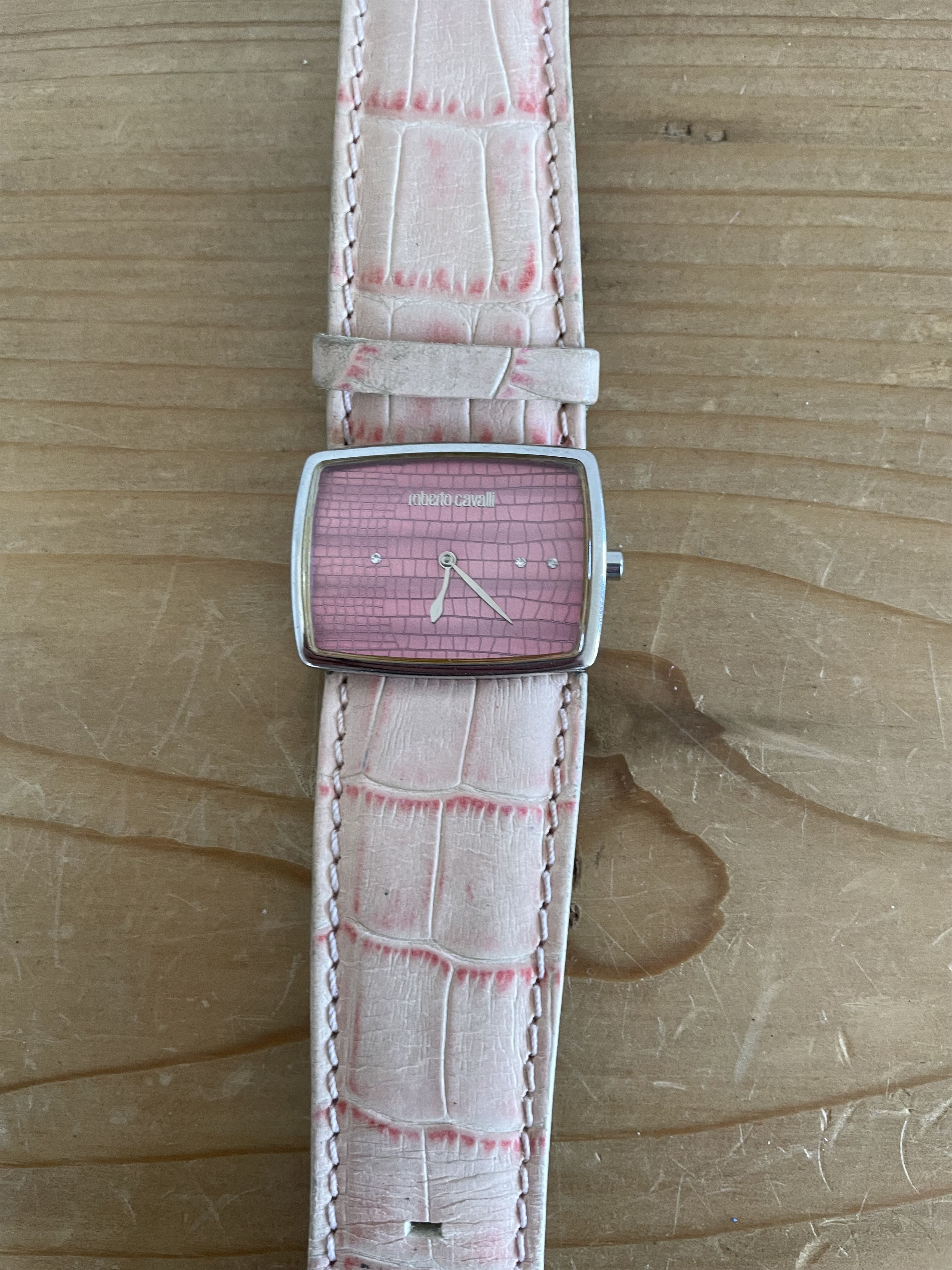 Roberto Cavalli Pink Snakeskin Strap Watch Size ONE SIZE - 3 Thumbnail