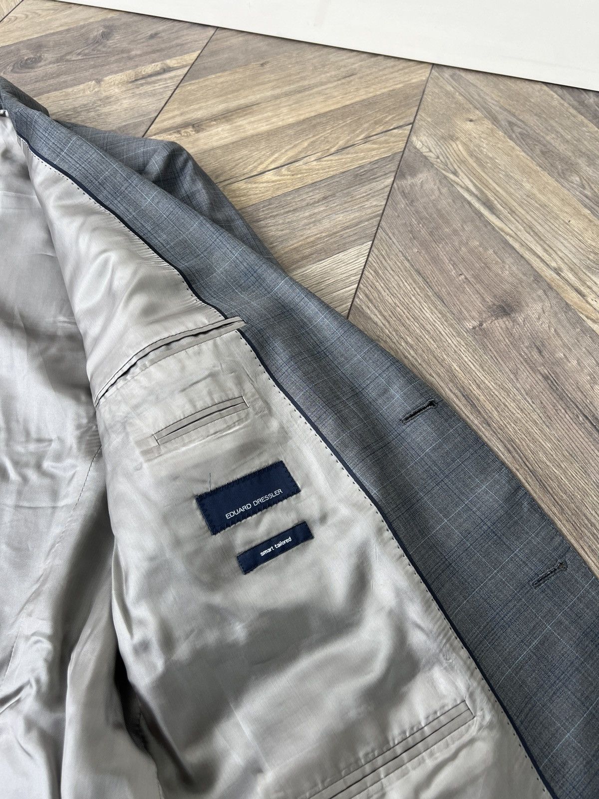 Designer × Vintage Vintage Eduard Dressler Grey Loro Piana Superfine Suit Size 54R - 9 Thumbnail