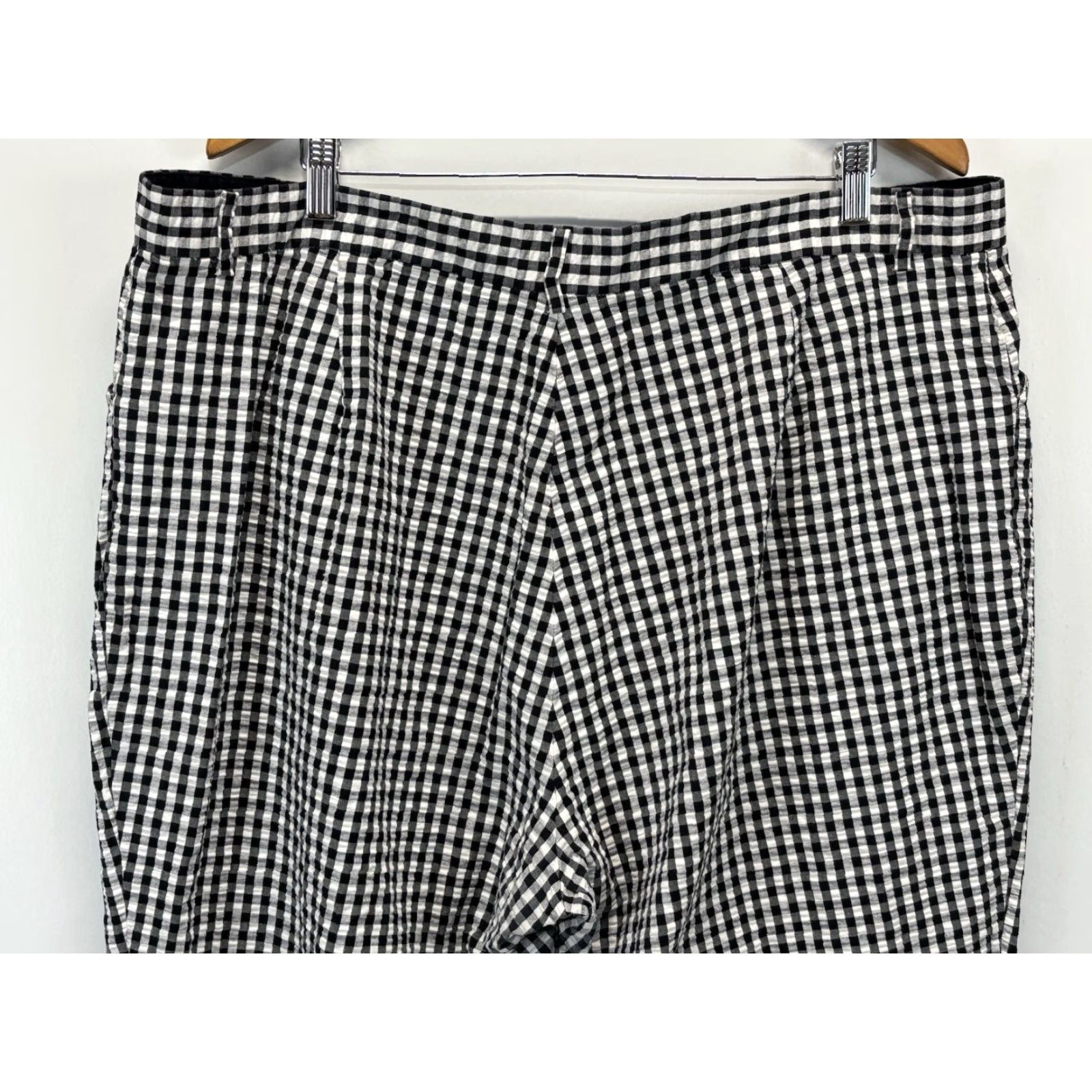 Ralph Lauren VINTAGE Lauren Ralph Lauren Crop Pants 22W Plus Black White Gingham Check Seersucker Womens Size 40" / US 18 - 4 Thumbnail