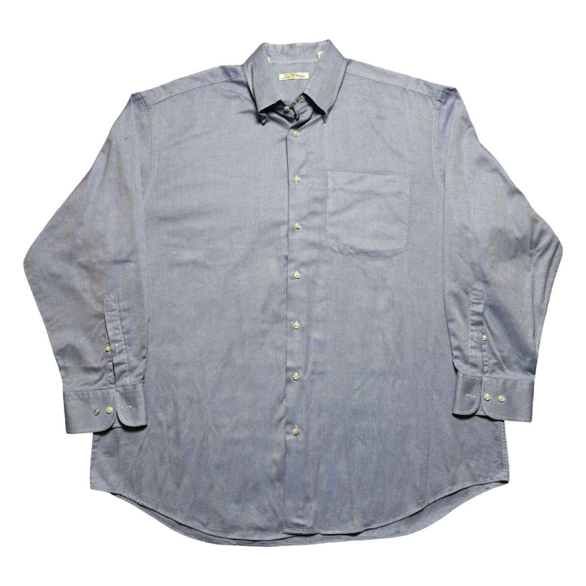Peter Millar Peter Millar Long Sleeve Dress Shirt Blue Birds Eye Men’s XL Size US XL / EU 56 / 4 - 1 Thumbnail