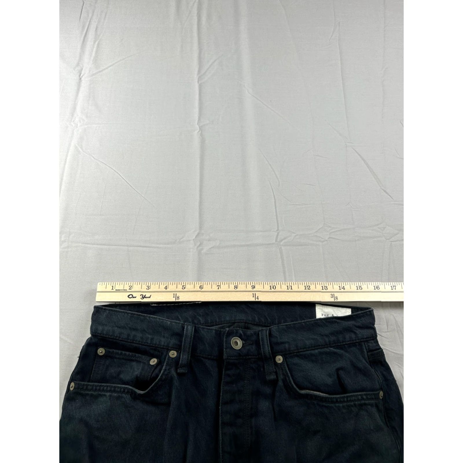 Rag & Bone VINTAGE Rag & Bone Jeans Mens 31X24.5 Black Denim Relaxed Wide Leg Button Fly Pants Size US 31 - 7 Thumbnail