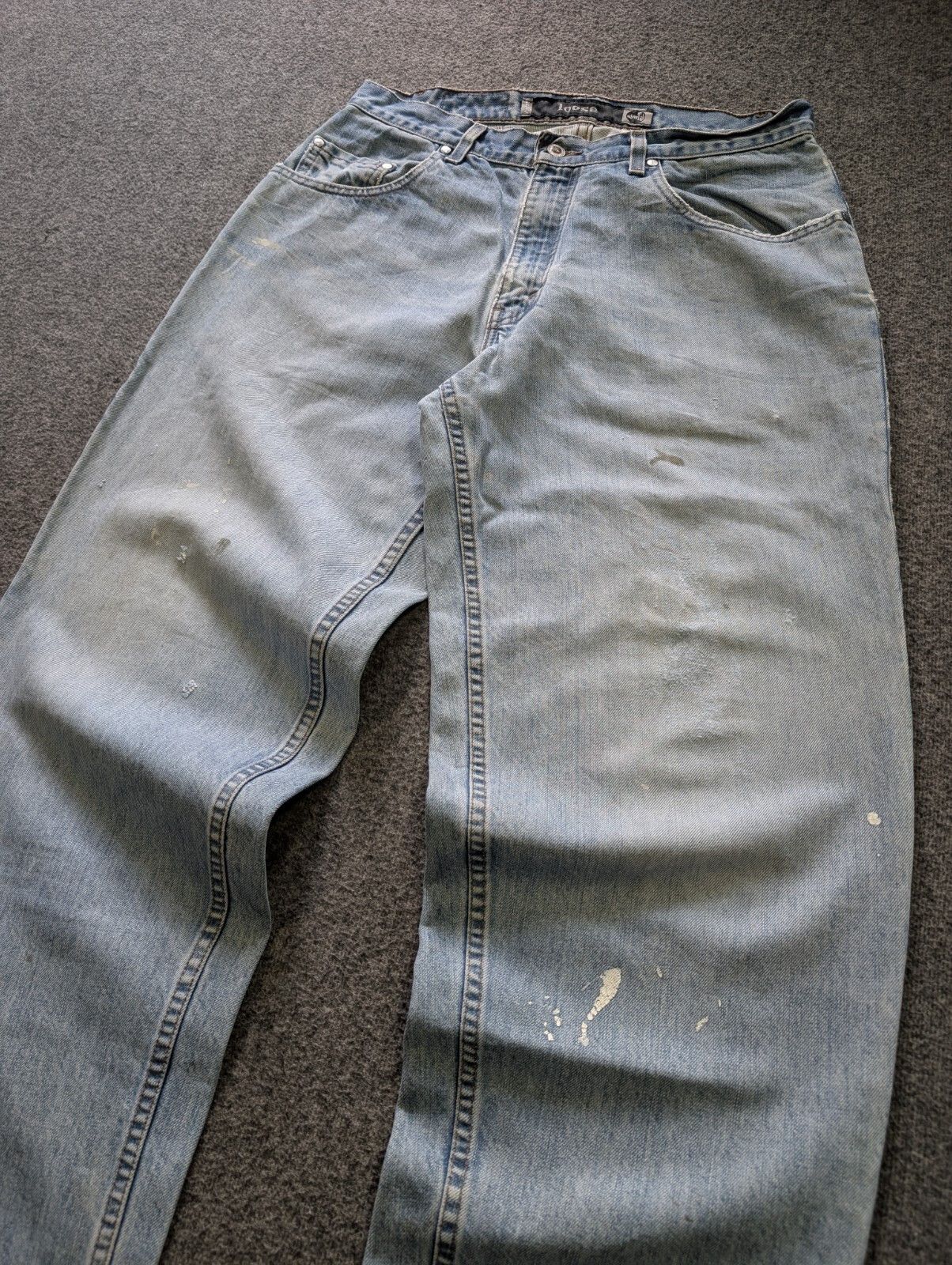 Levi's Levis Silvertab 33x34 loose Blue Wash 90s paint splatter Size US 33 - 10 Thumbnail
