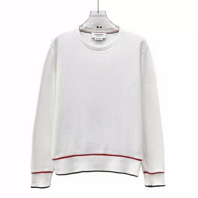 Thom Browne Thom Browne White striped round neck long sleeve hoodie Size XS / US 0-2 / IT 36-38 - 1 Thumbnail