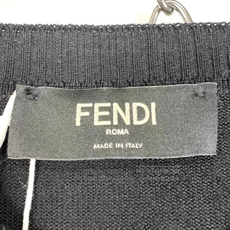 Fendi Fendi Black Striped Embroidered Crewneck Long Sleeve Sweat Size US L / EU 52-54 / 3 - 4 Thumbnail