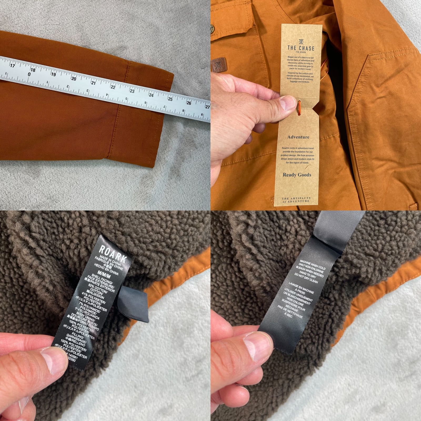 Roark Roark Hebrides Jacket Medium M Brown Cotton Blend Lined High Pile Fleece Snap Buttons NWT Mens Military Jacket Pockets Winter Fall Spring Size US M / EU 48-50 / 2 - 9 Thumbnail