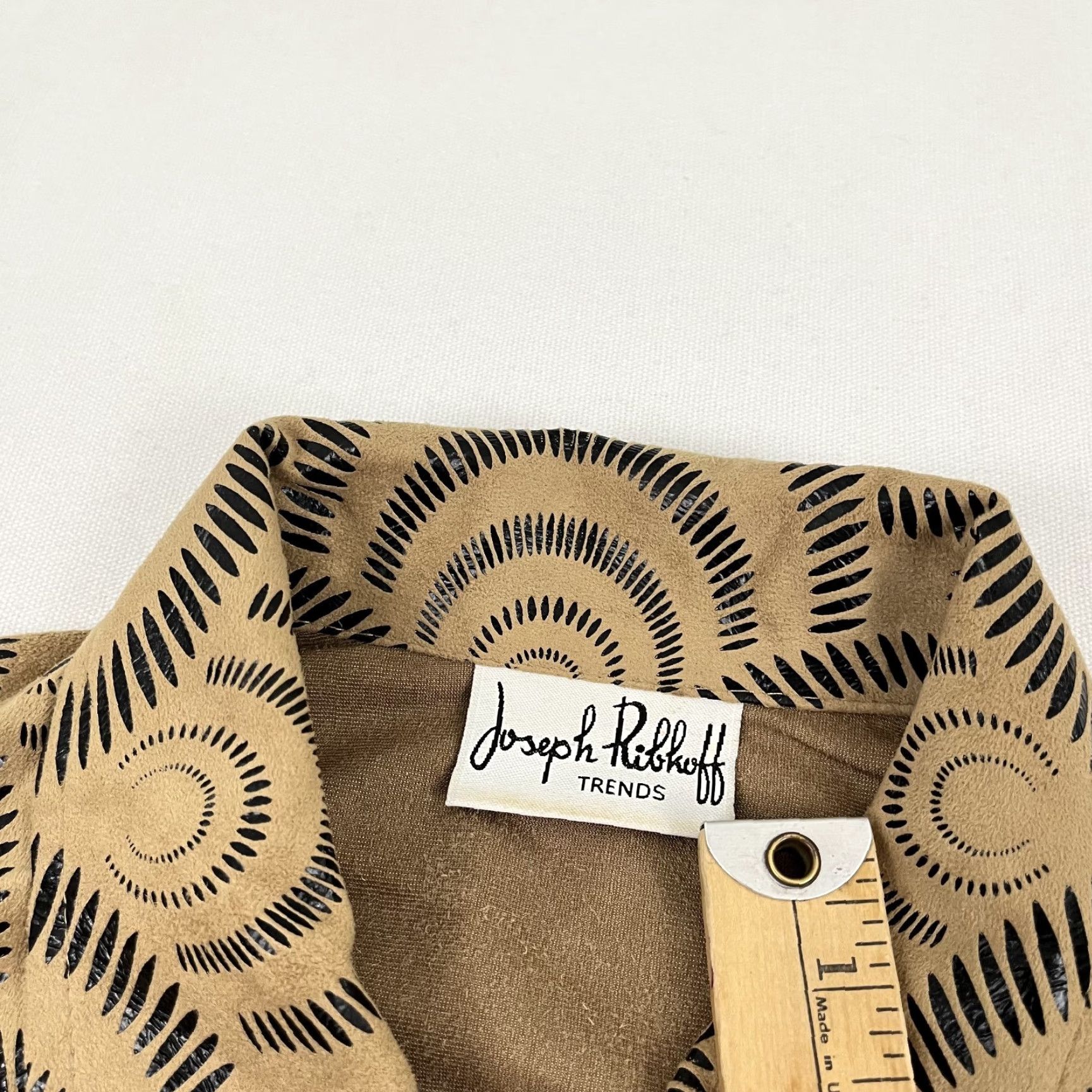 Joseph Ribkoff VTG Joseph Ribkoff Jacket Womens US 8 / 10 Brown Black Artsy Eclectic Full Zip Jacket Size M / US 6-8 / IT 42-44 - 2 Thumbnail